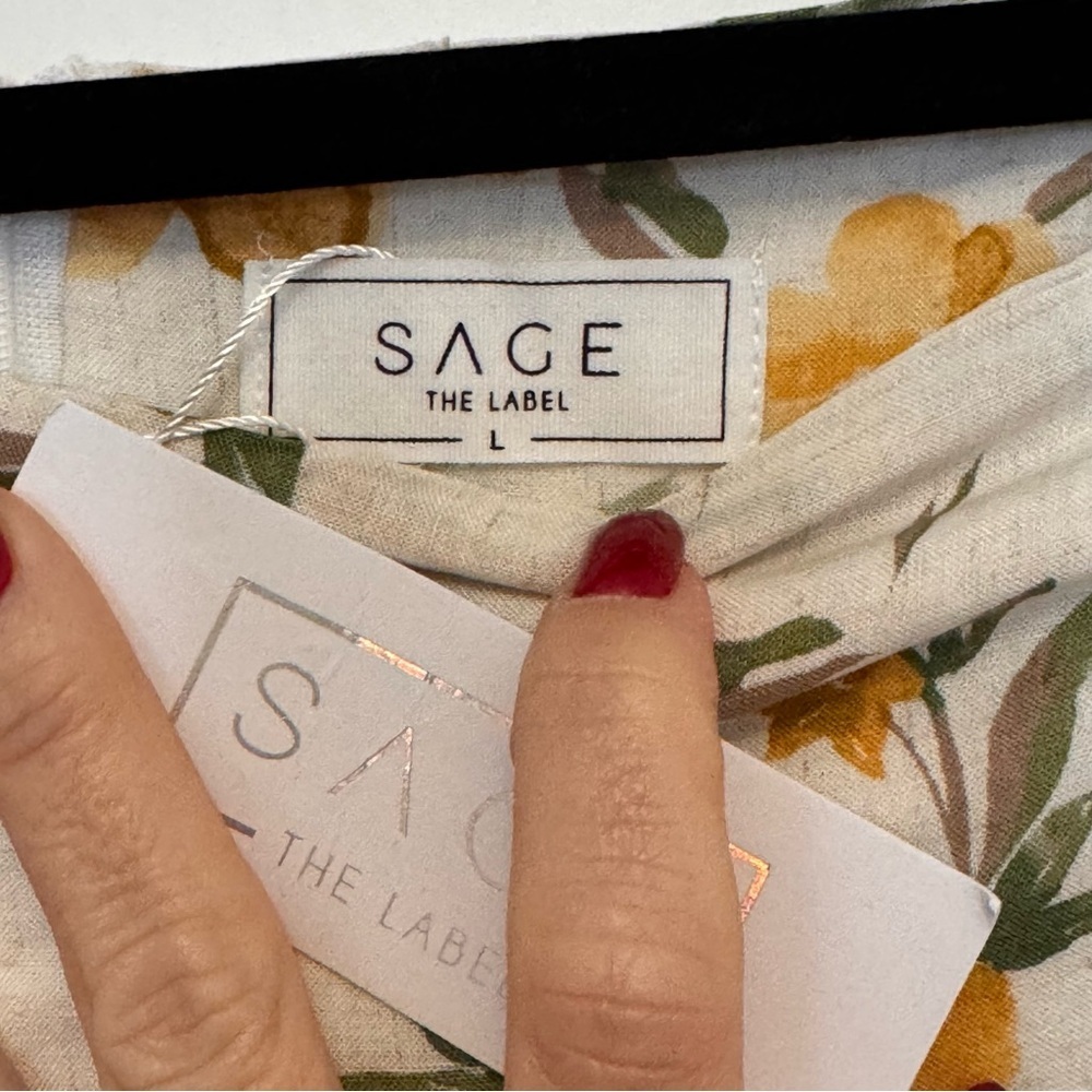 Sage Floral Mini Skirt in Yellow and Green - Picture 3 of 3